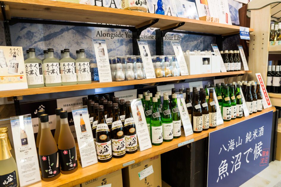 日本酒販売スペースのポップ